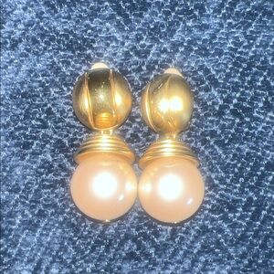 Givenchy Gold-Tone large Pearl Drop Earrings